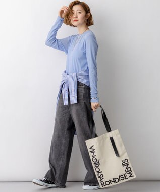 23区 【一部先行予約/VERY掲載】CANCLINI シャーティング ベーシックシャツ ブルー系