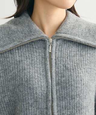 Green Parks Ｚｉｐ付きコンパクトニットカーディガン Gray Mixture