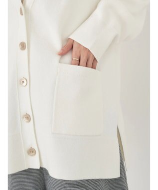 earth music&ecology やわらかタッチＶネックカーディガン Off White