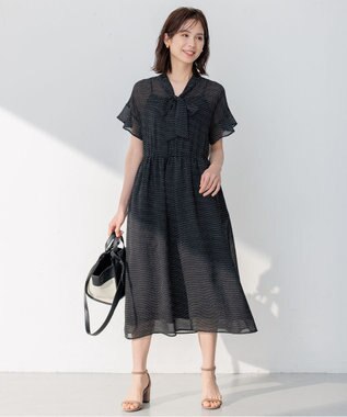 組曲 【WEB限定・2WAY】サッカードビードットプリント ワンピース ブラック系5