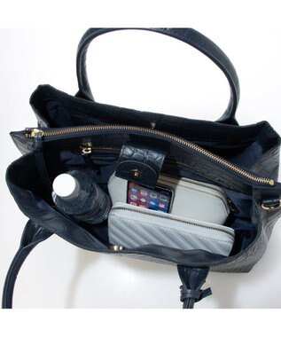 UNBILLION ペルケ perche / WEB直営限定・牛革ユーティリティA4・2wayトートバッグ クロコネイビー