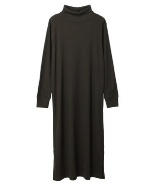 Green Parks リブカットＩラインワンピース Dark Khaki