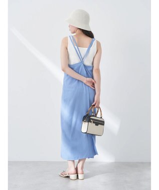 earth music&ecology リサイクルポリエステルブレンドキャミワンピース Sax