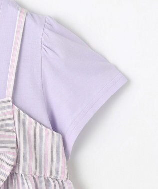 ANY KIDS キャミソール ドッキングTシャツ ラベンダーストライプ