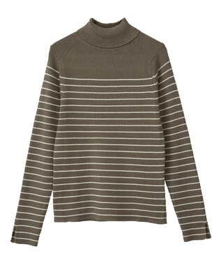 earth music&ecology 【イージーケア】【洗濯機洗い可】レンチング(TM)エコヴェロ(TM)(リブタートル) Border