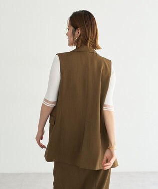 YECCA VECCA ドライタッチ金釦テーラードジレ Brown