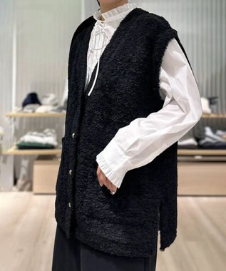 UNFILO L 【STORY×UNFILO】シャギーニット ベスト ブラック