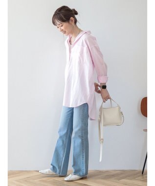 AMERICAN HOLIC ＵＶカット加工バックタックシャツチュニック Pink