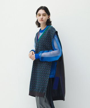 COQ CROSS STRIPE 和紙ロングベスト