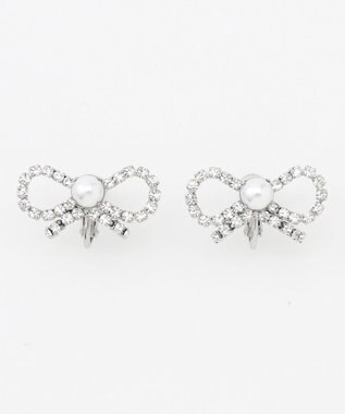 TOCCA GLITTER RIBBON EARRINGS イヤリング ゴールド×クリア系