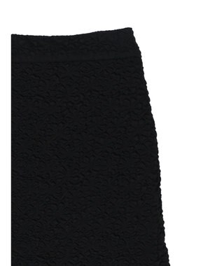 earth music&ecology エンボスフラワー　切替ボリュームスカート Black