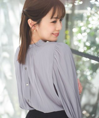 ANY SIS S 【低身長企画】フェミニンギャザー ブラウス ラベンダー