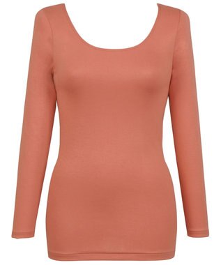 Wing あったかインナー　【綿の贅沢オーガニック】　オーガニックコットン混　やわらかな肌ざわり　８分袖　ウイング／ワコール　EL4830 オレンジ