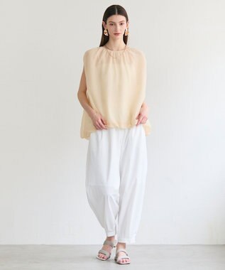 BEIGE， TOPAZ / バルーン シアーニット Peach