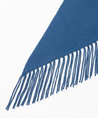 自由区 【洗える】ソフトウールハイゲージフリンジ ストール ブルー系