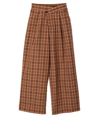 Green Parks ・ＥＬＥＮＣＡＲＥ　ＤＵＥ　チェックワイドパンツ Brown