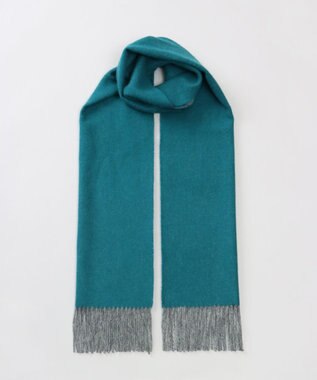 AURORA 【 LANVIN COLLECTION（ランバン コレクション） 】カシミヤ100%無地シングルリバーシブルマフラー(WASH) ターコイズ