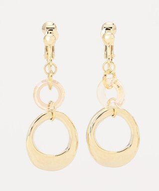 ANY SIS 【美人百花7月号掲載】トリプルリング イヤリング ライトゴールド