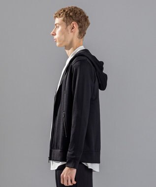 JOSEPH HOMME テックラインテリー　ジップアップパーカ ブラック系