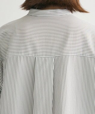 Green Parks バンドカラーストライプシャツ Stripe Black