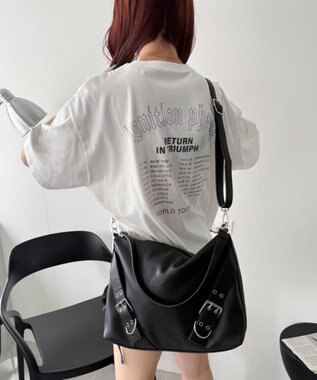 WEGO ベルトデザイン2wayショルダー ブラック