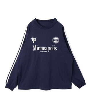 WEGO 【ユニセックス着用ITEM】ラインゲームロゴT（LS） ネイビー