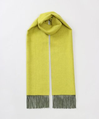 AURORA 【 LANVIN COLLECTION（ランバン コレクション） 】カシミヤ100%無地シングルリバーシブルマフラー(WASH) イエローオーカー