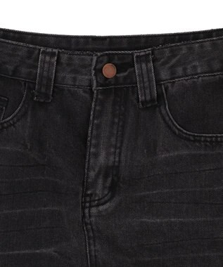 WEGO レオパードベルト付きデニムミニスカパン ブラック