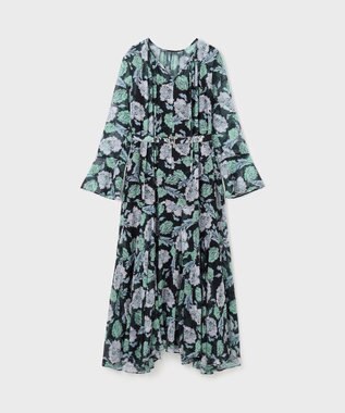 GRACE CONTINENTAL フラワープリントワンピース ブラック