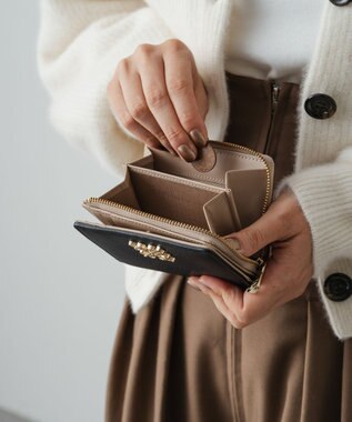 russet ＜お財布人気NO.1＞モノグラムプレートハーフウォレット(SO-376) Black/BE