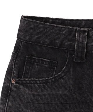 WEGO レオパードベルト付きデニムミニスカパン ブラック