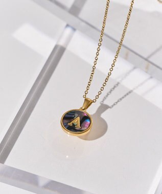 AMERICAN HOLIC ステンレスラウンドイニシャルネックレス A