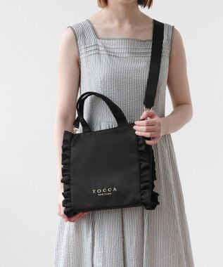 TOCCA 【美人百花掲載】【一部カラー撥水】TRIM WAVES MINITOTE ミニトートバッグ ブラック系