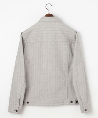 JOSEPH ABBOUD 【イタリア素材/ストレッチ】ヘリンボンモールスキンワーク ジャケット ライトグレー系