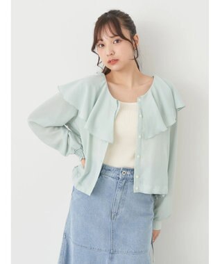 earth music&ecology ラッフルシアードロストブラウス Mint