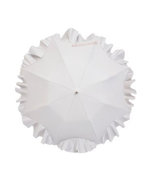 MOONBAT 【1級遮光/遮熱/UV】LANVIN en Bleu (ランバン オン ブルー)晴雨兼用日傘 ラッフルフリル 無地 チャーム付き 折りたたみ傘 楽折 キャメル