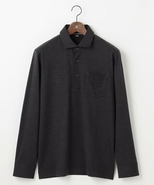 JOSEPH ABBOUD 【ふっくらあたたかウール100％】ウールダディポロシャツ グレー系