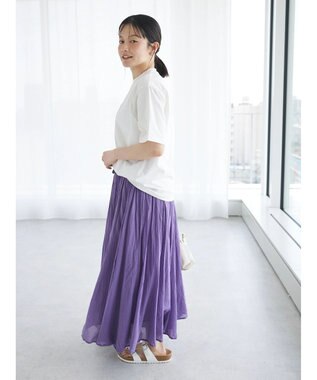 CRAFT STANDARD BOUTIQUE コットンボイルギャザースカート Purple