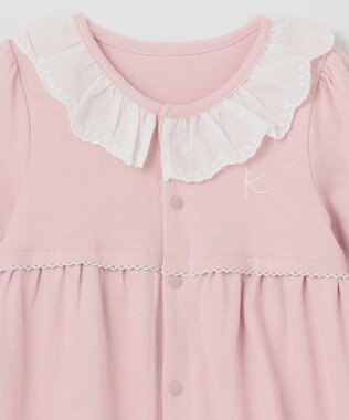 組曲 KIDS 【70㎝】エンブロイダリー ロンパース ピンク系