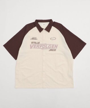 WEGO 【ユニセックス着用ITEM】ラグラングラフィックシャツ（SS） ブラウンその他