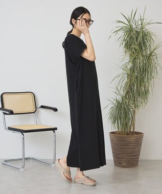 AMERICAN HOLIC 【2点セット】Tシャツ＋Uネックワンピース Black