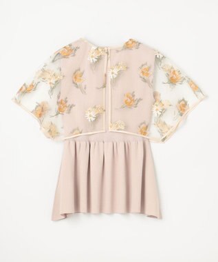 GRACE CONTINENTAL 刺繍ケープニットトップ ベージュ