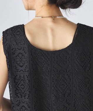 OP／FILA 【Ocean Pacific】レースノースリーブトップス ブラック