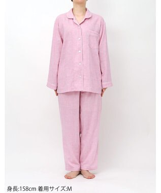 ワコール／睡眠科学 パジャマ 長袖 長ズボン 綿100%(本体) 二重ガーゼ レディース YDX518 睡眠科学／ワコール ピンク