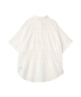 Green Parks レース切替５分袖シャツ White