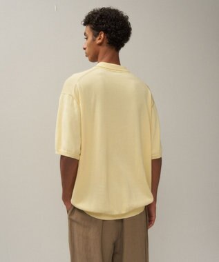ATON COTTON WASHI KNIT | ハーフスリーブポロセーター - UNISEX YELLOW