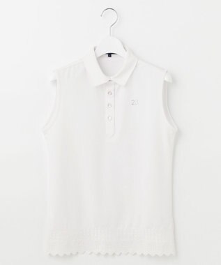 23区GOLF 【WOMEN】カノコ刺繍 ノースリーブ シャツ ホワイト系