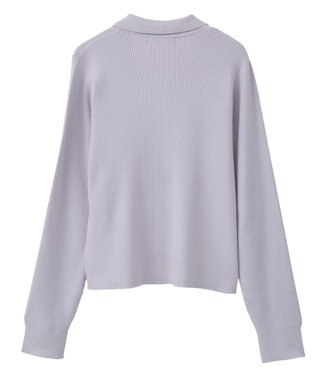 AMERICAN HOLIC バイパチ襟付き前あきリブプルオーバー ライラック