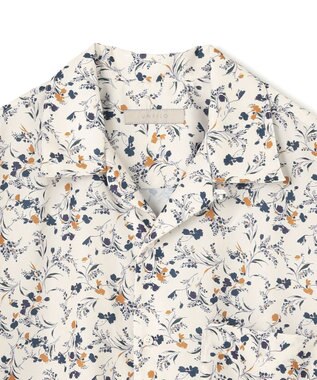 UNFILO MENS ボタニカルプリント オープンカラーシャツ【ギフトにもおすすめ】 ベージュプリント