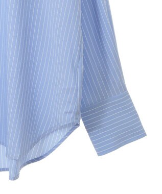 Green Parks バンドカラーストライプシャツ Stripe Blue